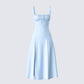 Hera Blue Corset Midi Dress