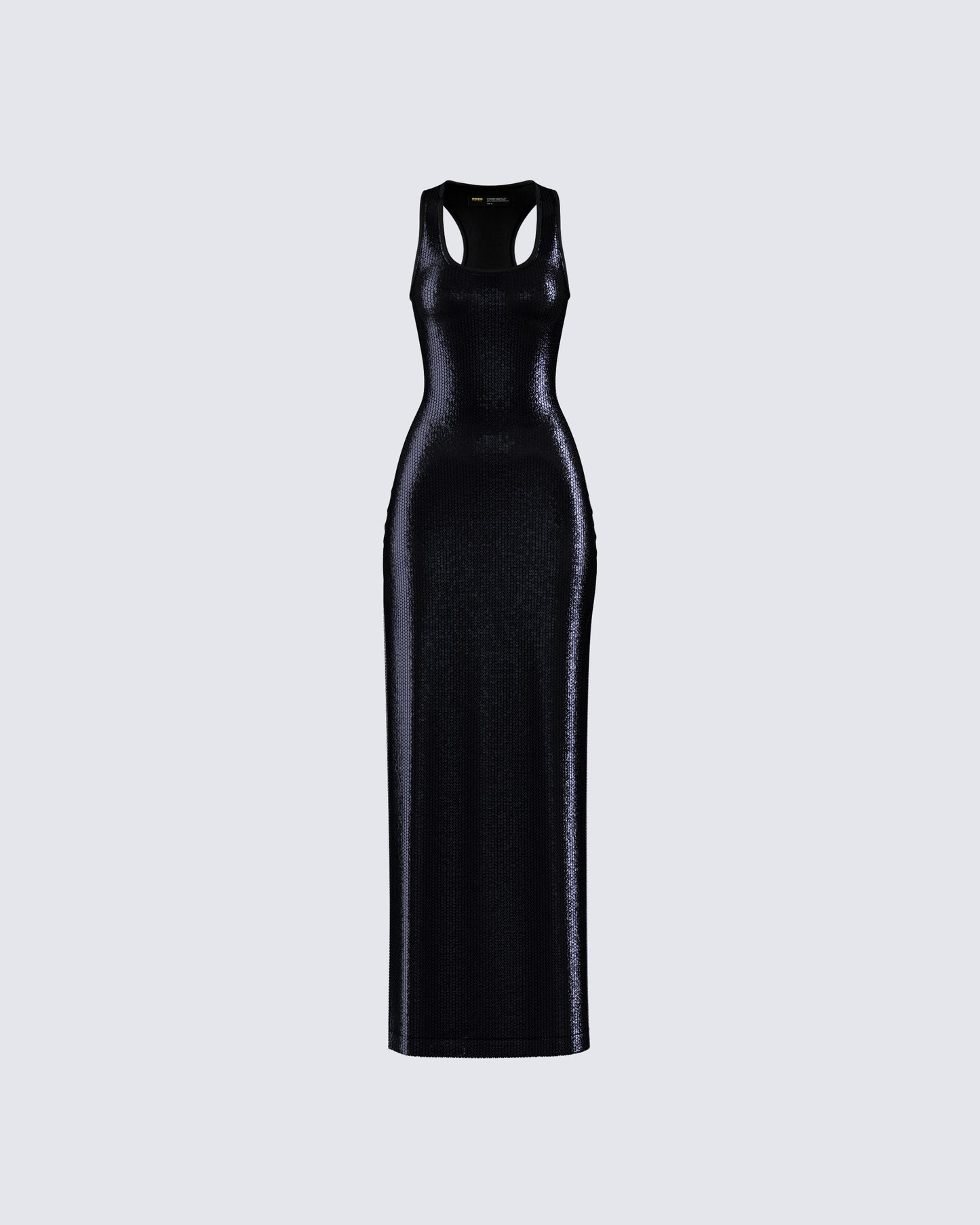 Black Sequin Maxi Dress - Racerback Tank Style FINESSE Black Sequin Maxi Dress - Racerback Tank Style FINESSE