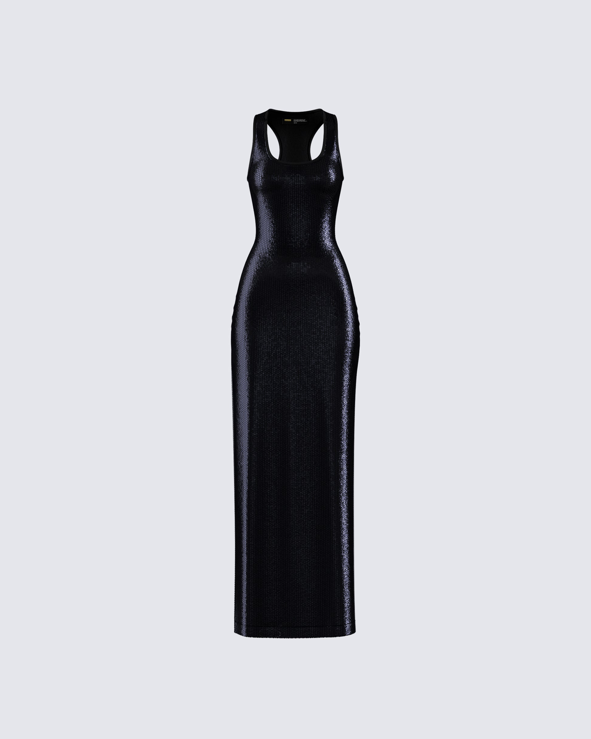 Black Sequin Maxi Dress - Racerback Tank Style FINESSE Black Sequin Maxi Dress - Racerback Tank Style FINESSE