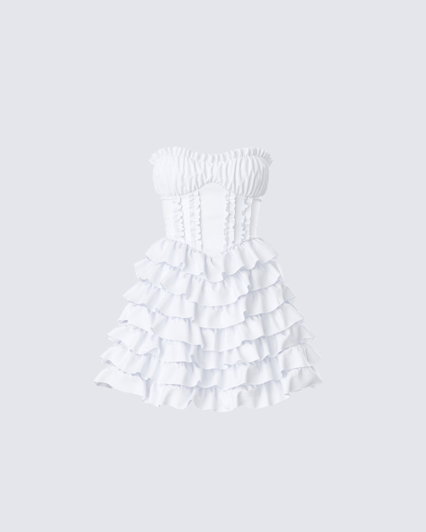 Pipi White Ruffle Mini Dress