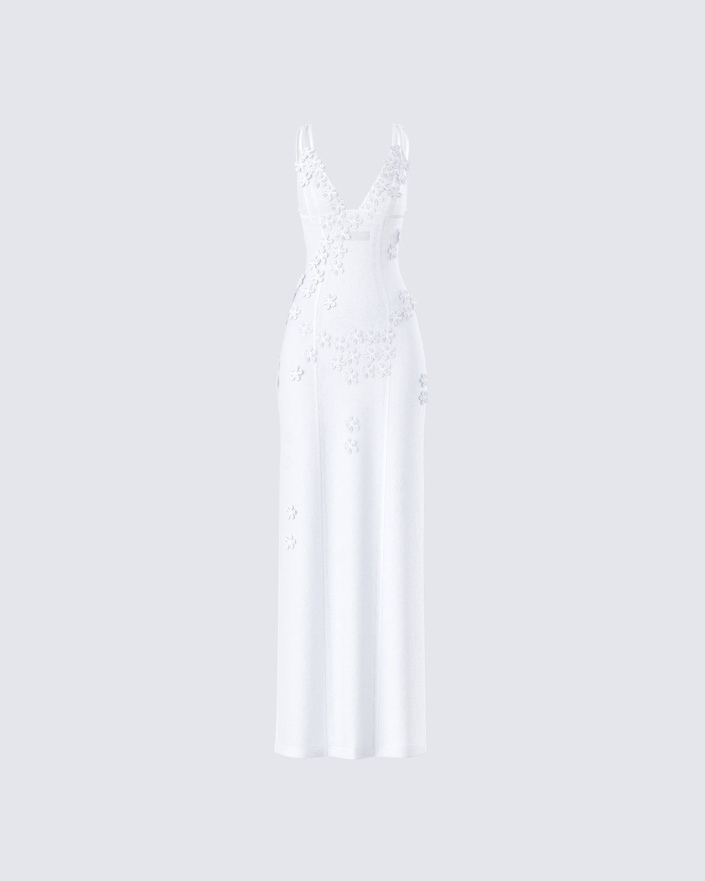 Twyla White Floral Mesh Maxi Dress