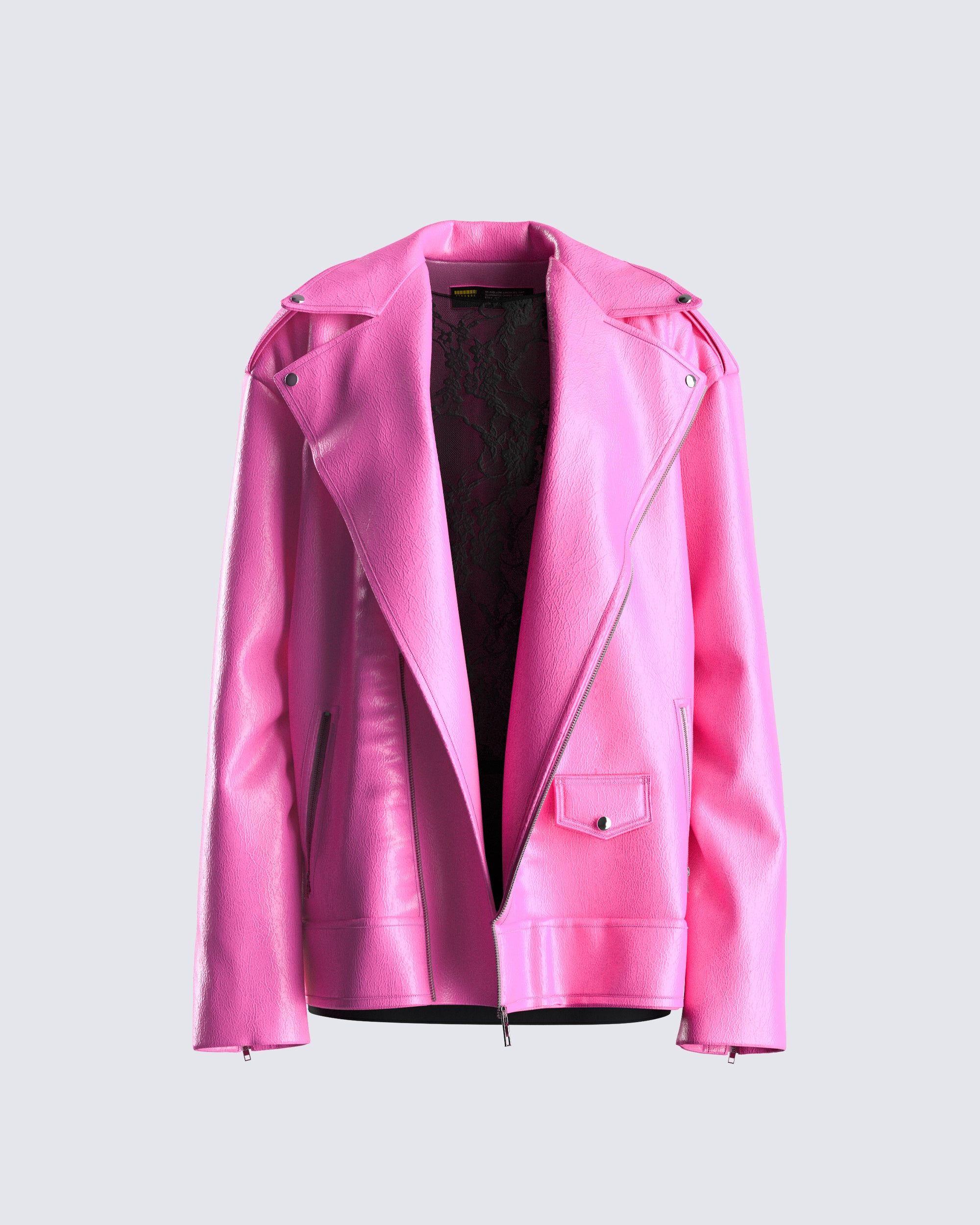 Ayse Pink Faux Leather Jacket – FINESSE