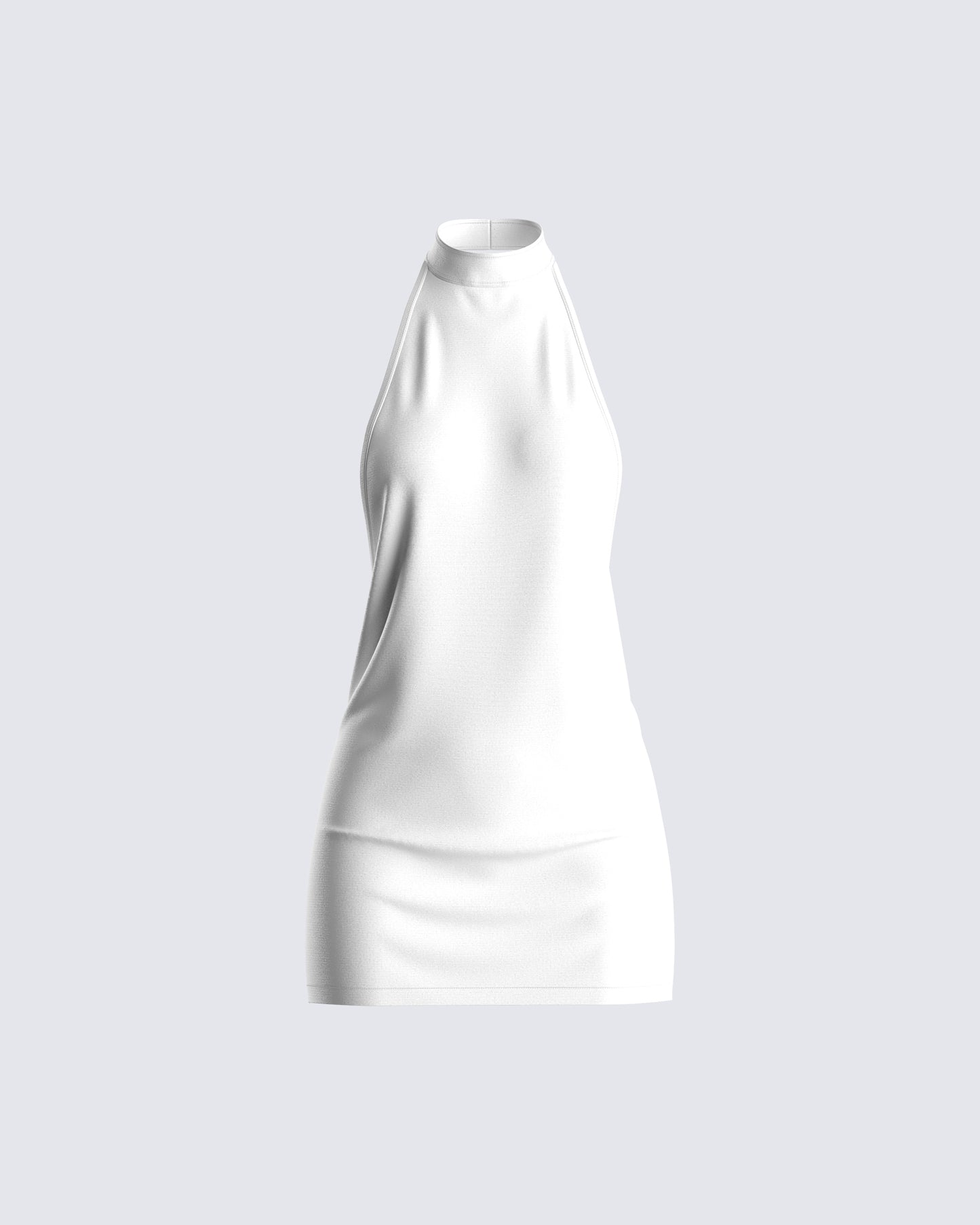 Brittany White Halter Mini Dress