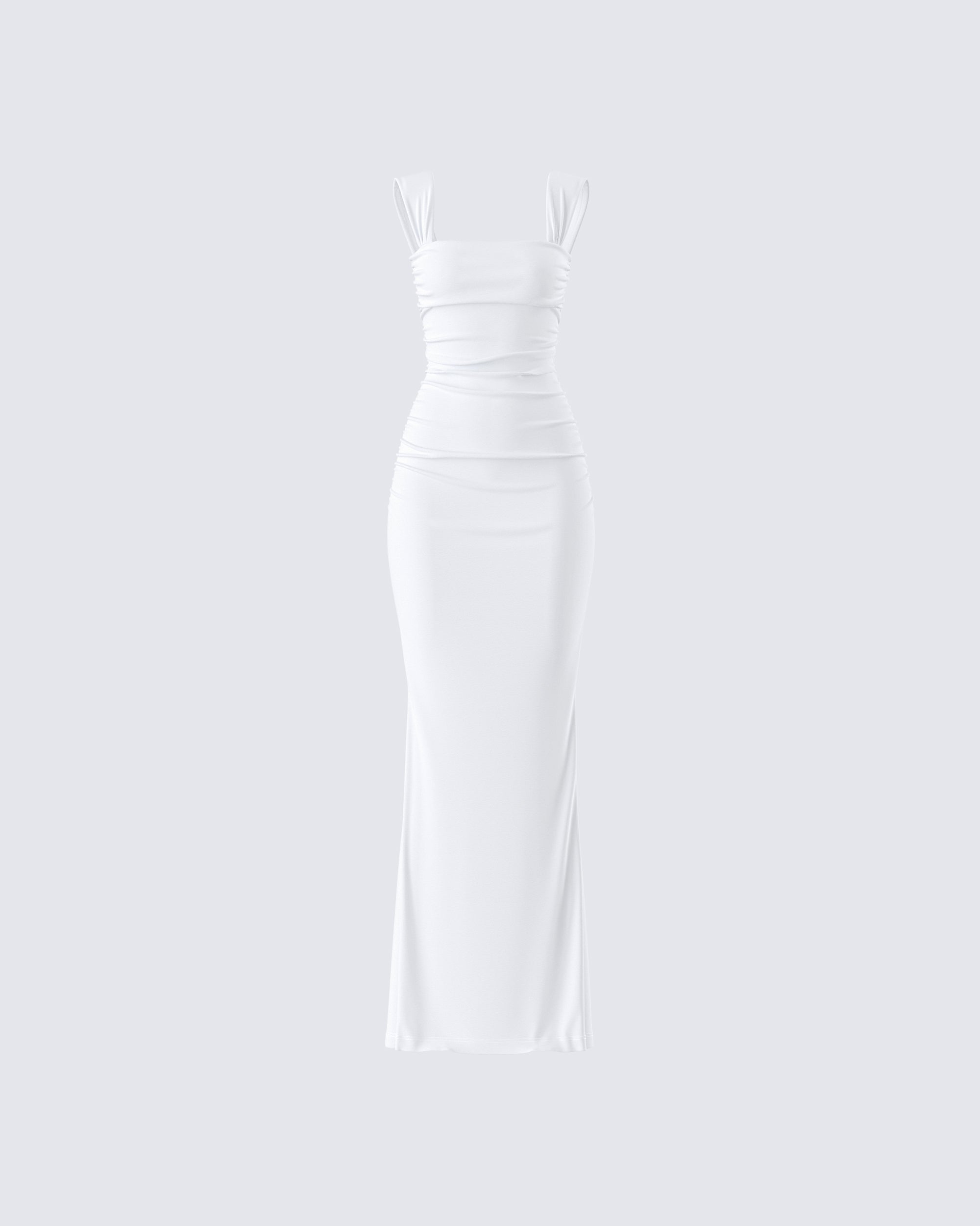 Alexandra White Jersey Maxi Dress – FINESSE