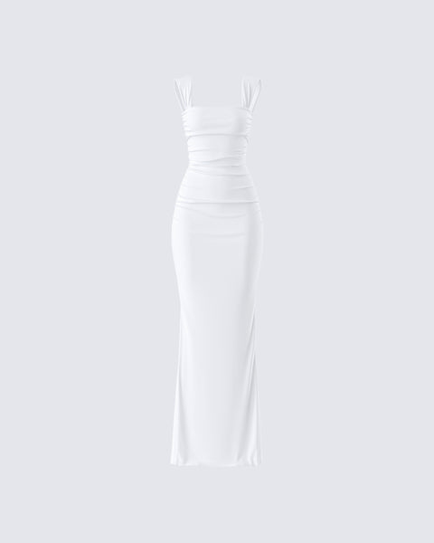 Alexandra White Jersey Maxi Dress – FINESSE