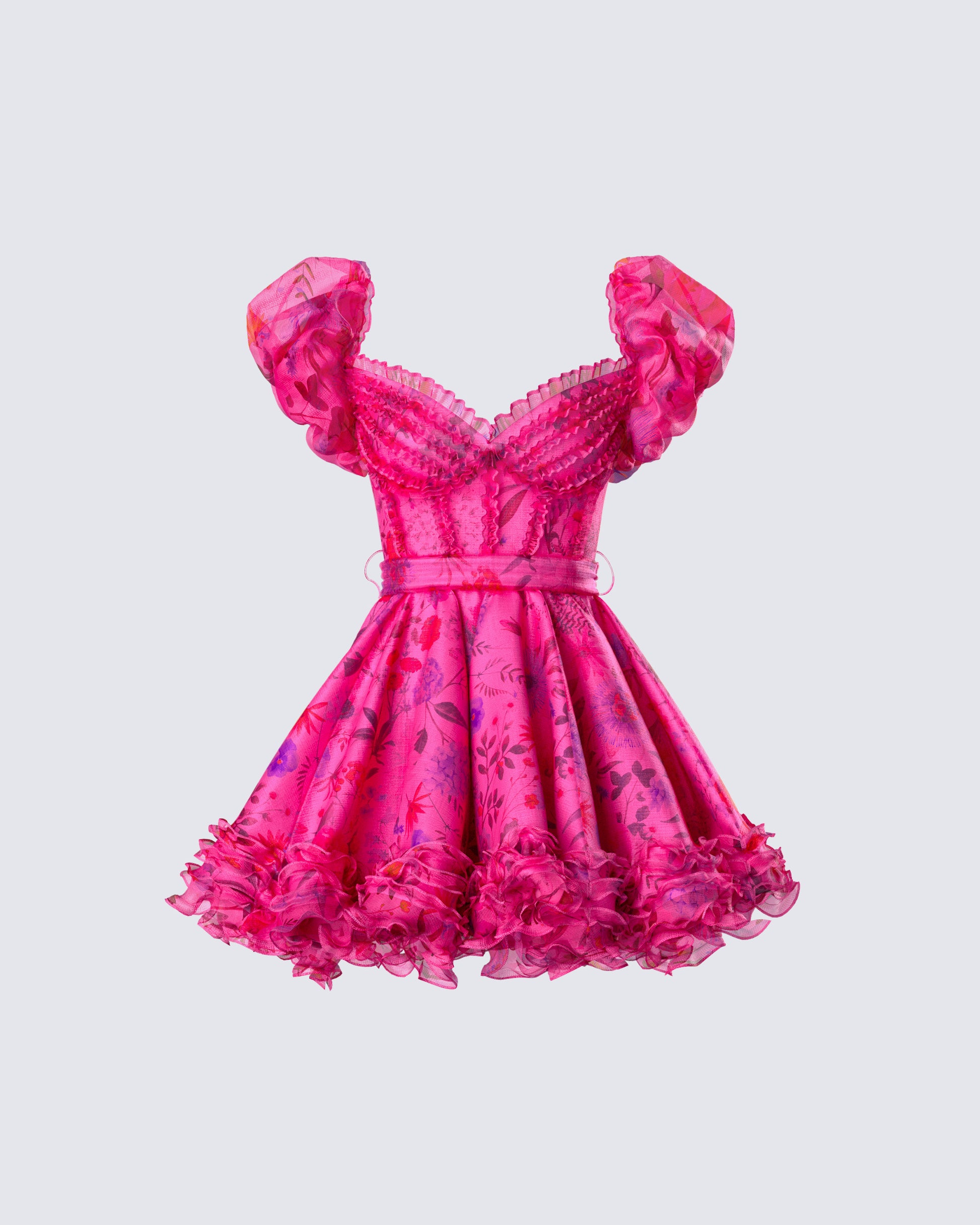 organza mini dress Pink Organza Mini Dress