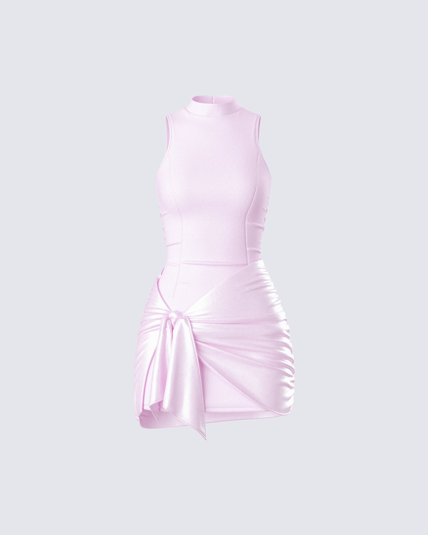 pink wrap mini dress Classy Girl Faux Wrap Mini Dress in Pink Curves 1XL / Pink