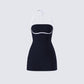 Lesia Black Halter Tennis Dress