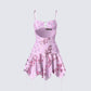 Jaxie Pink Lace Sequin Micro Mini Dress