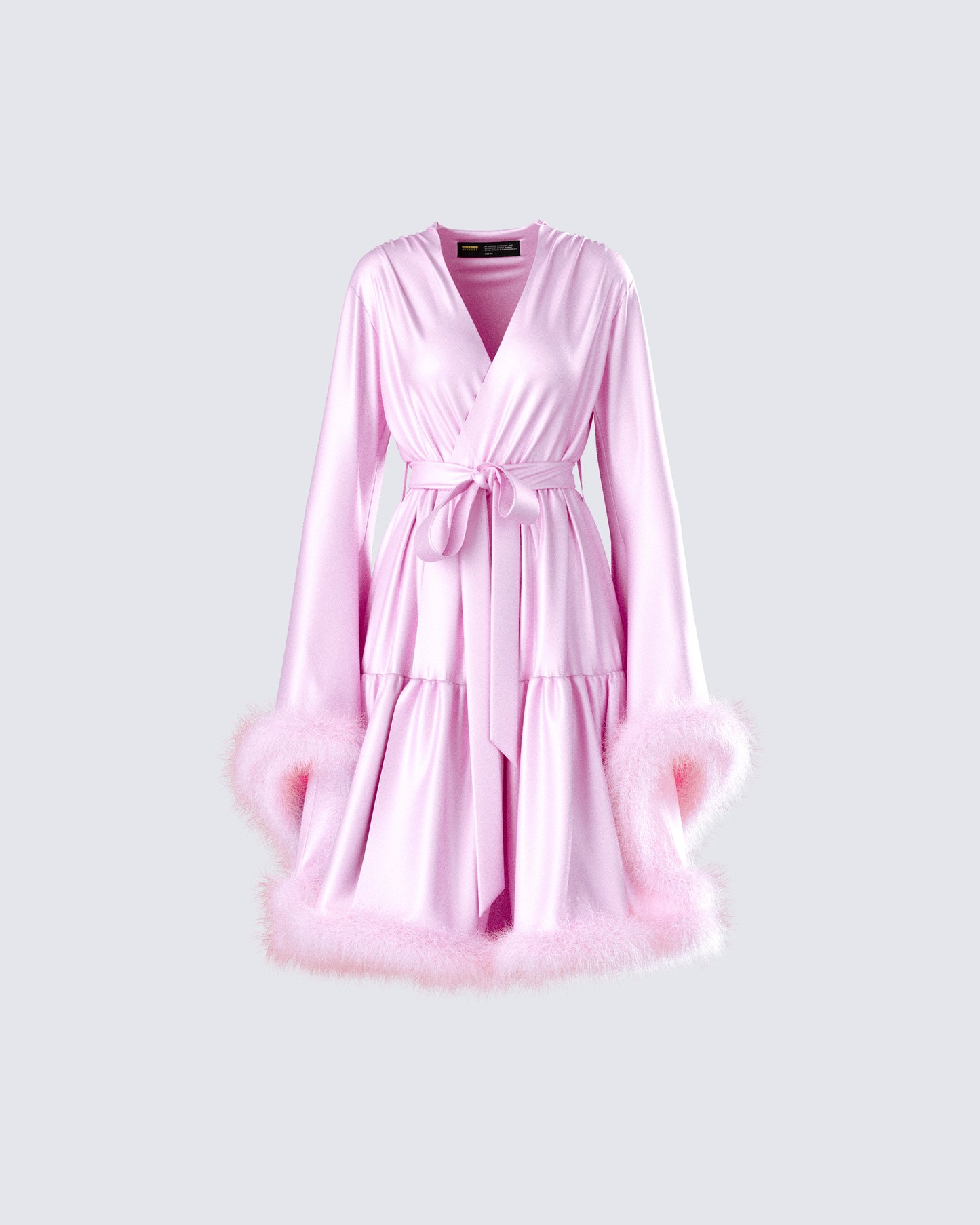 Evalie Pink Feather Trim Robe