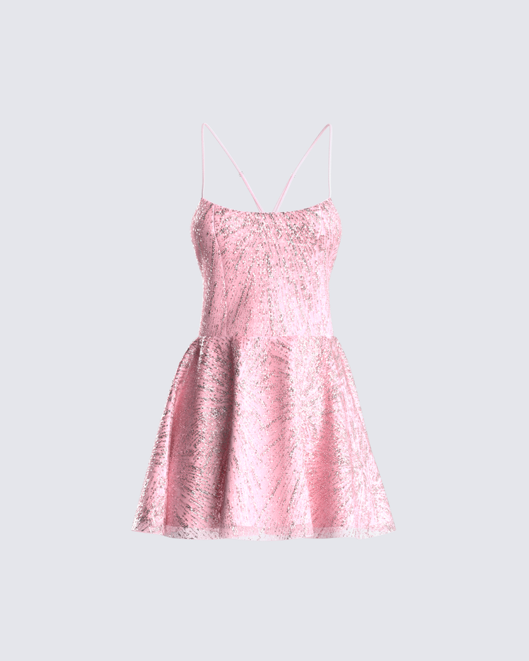 Deanna Pink Sequin Mini Dress