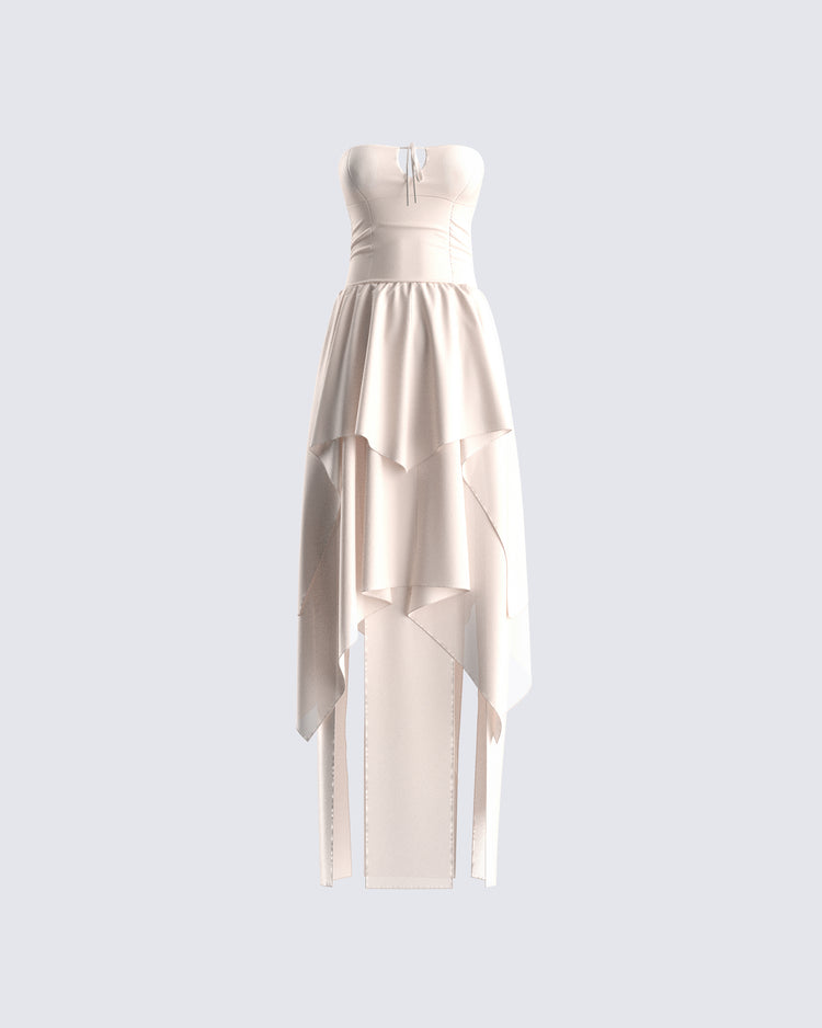 Violette Ivory Layered Maxi Dress
