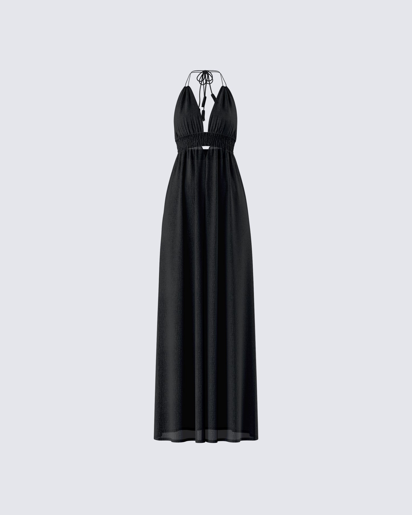 Leida Black Halter Maxi Dress