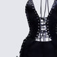 Solan Black Vegan Leather Lace Up Playsuit