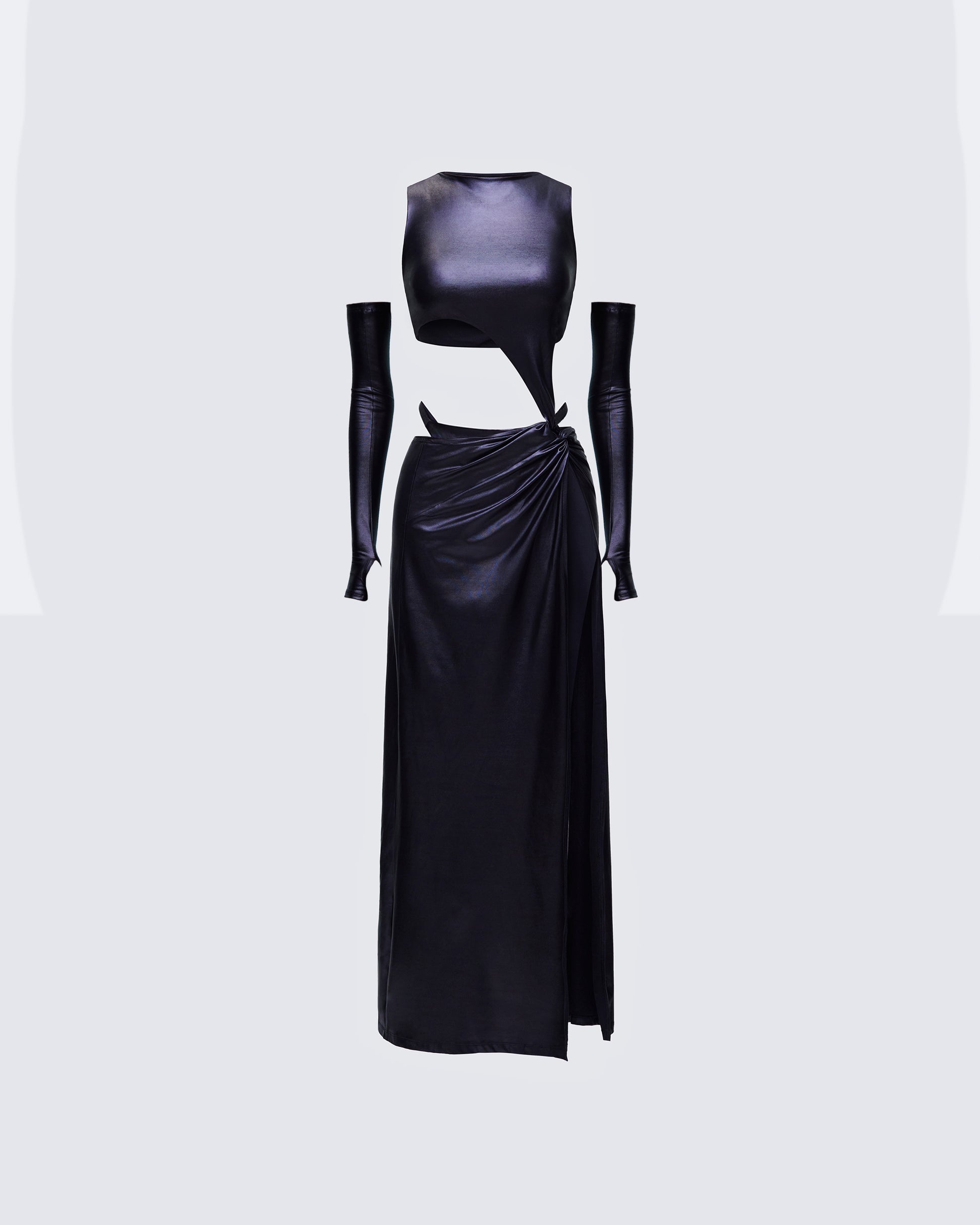 Aiala Black Knot Front Cutaway Dress product front