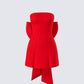 McKay Red Strapless Bow Mini Dress