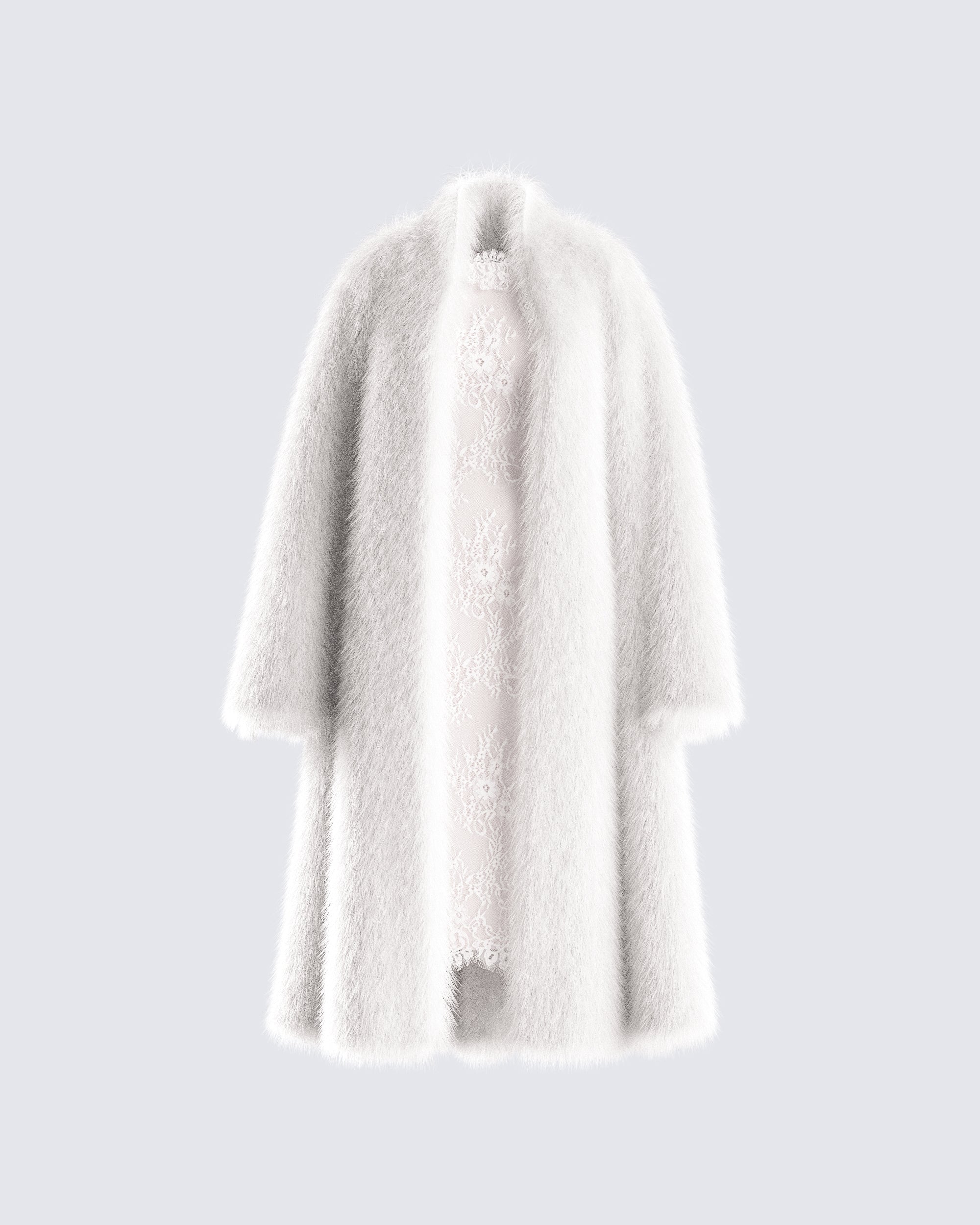 Noel Ivory Midi Vegan Fur Coat – FINESSE