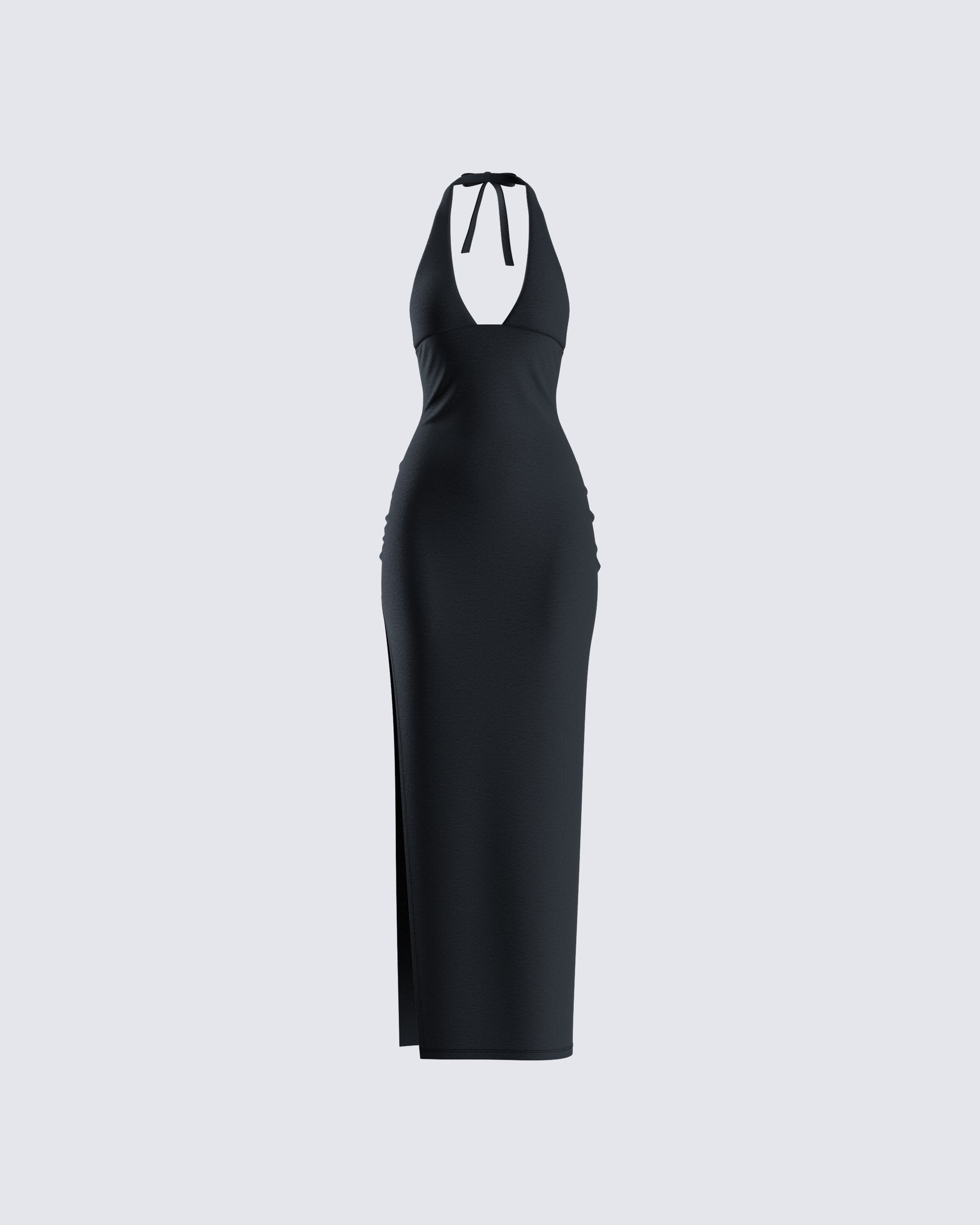 Black Halter Maxi Dress - Bodycon Evening Gown FINESSE Black Halter Maxi Dress - Bodycon Evening Gown FINESSE