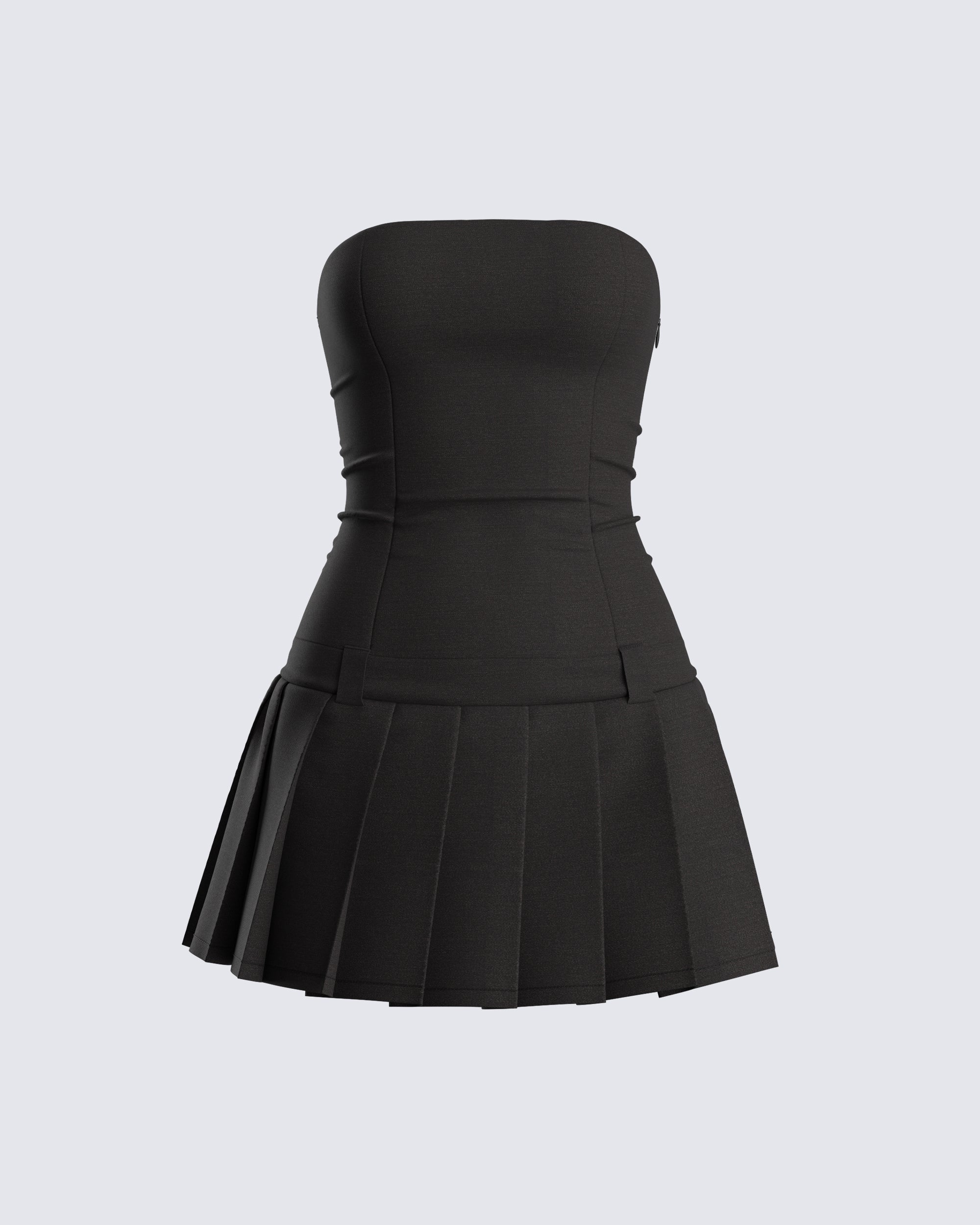 Ali Black Pleated Mini Dress – FINESSE