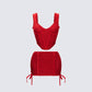 Kimona Red Ruffle Set
