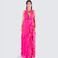 Nandi Hot Pink Ruffle Maxi Dress