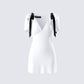 Rupa White Puff Sleeve Mini Dress