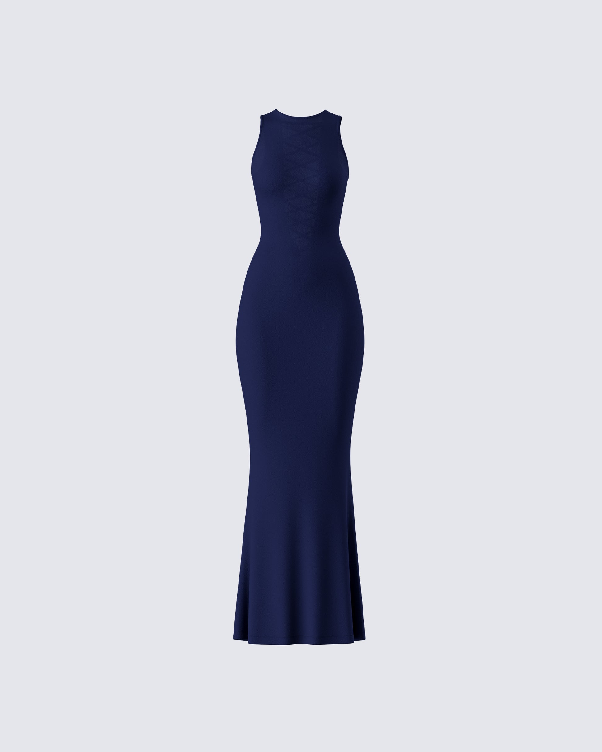 Navy Maxi Dress - Sleeveless Bodycon Formal FINESSE Navy Maxi Dress - Sleeveless Bodycon Formal FINESSE