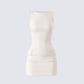 Matiyah Ivory Belted Micro Mini Dress