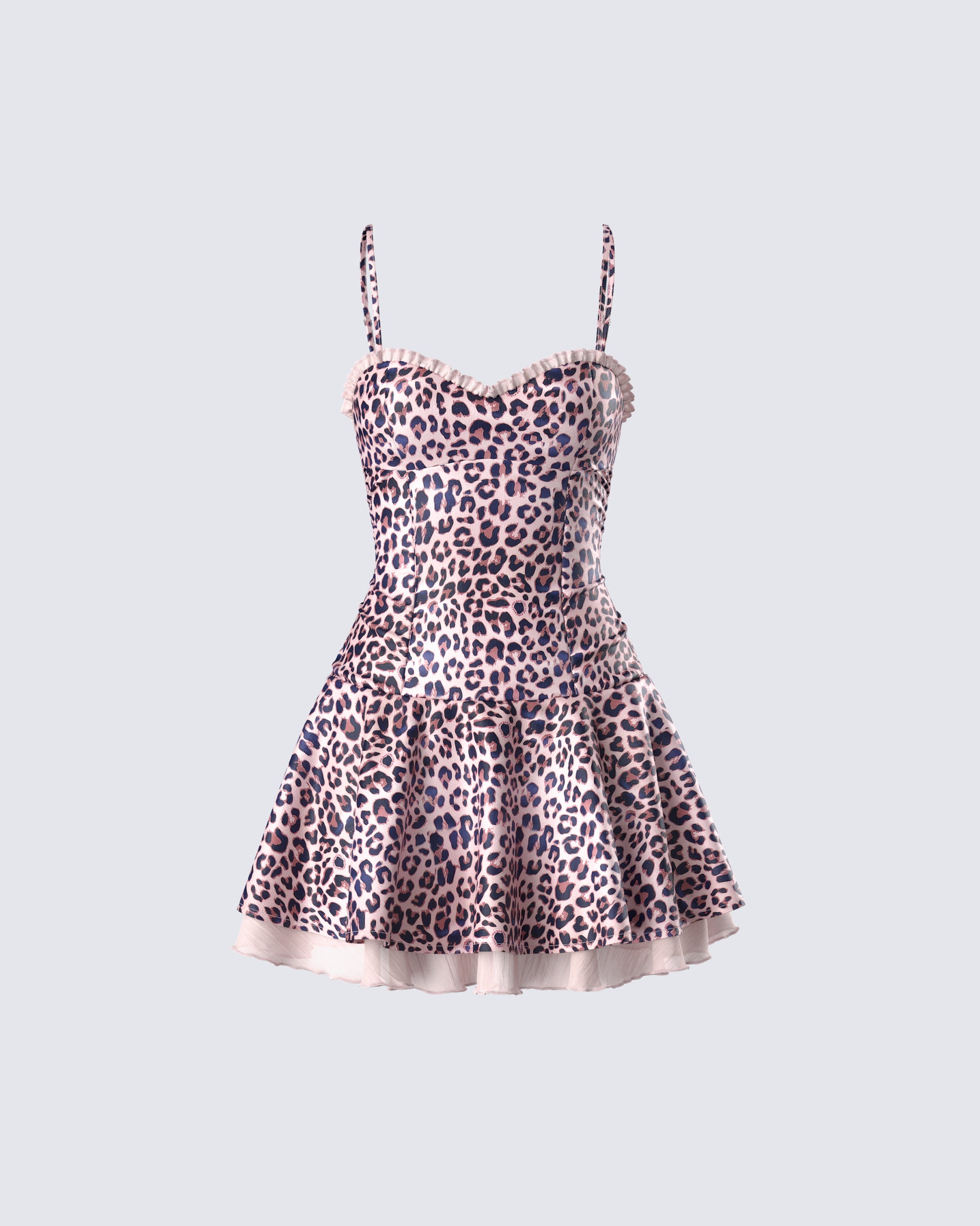 Leopard Print Mini Dress - Bustier Fit and Flare FINESSE Leopard Print Mini Dress - Bustier Fit and Flare FINESSE