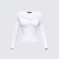 Draya White Rib Lace Top product front