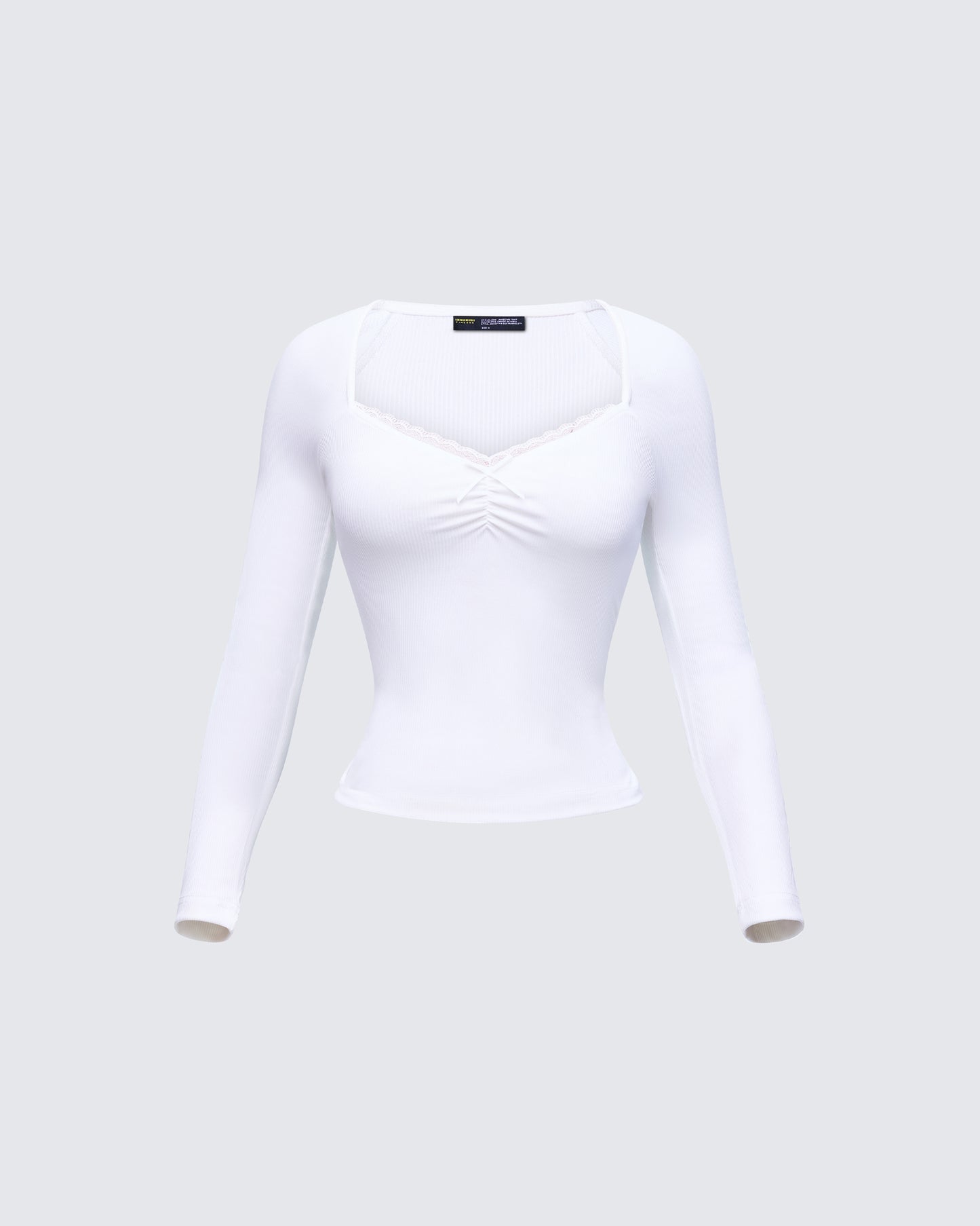 Draya White Rib Lace Top product front
