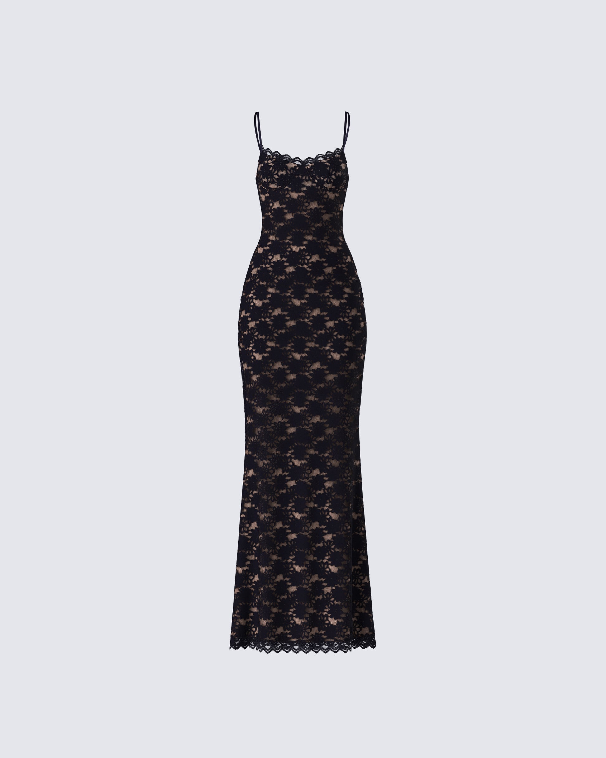 Black Lace Maxi Dress - Sheer Bodycon Formal Gown FINESSE Black Lace Maxi Dress - Sheer Bodycon Formal Gown FINESSE