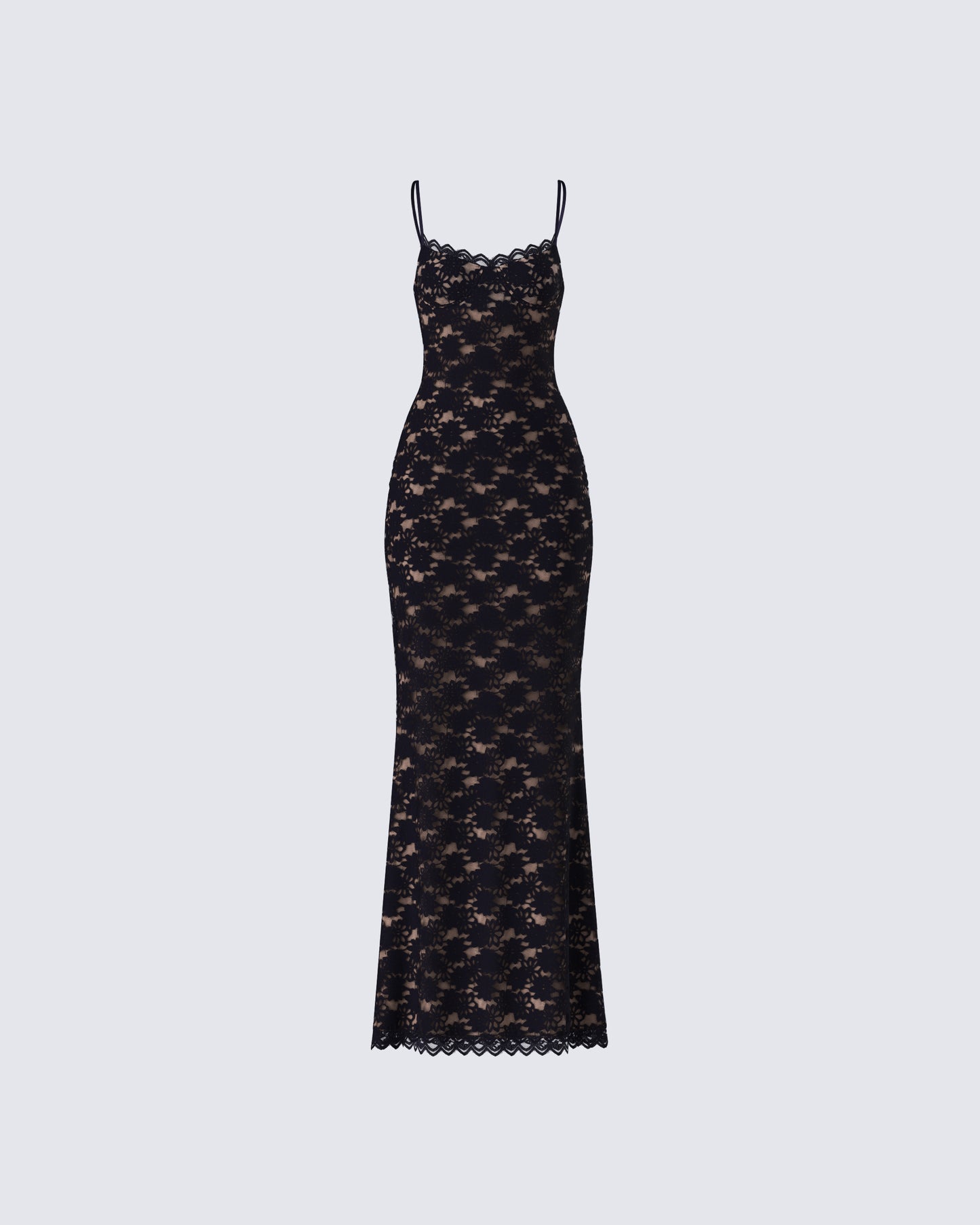 Nevaeh Black Lace Maxi Dress