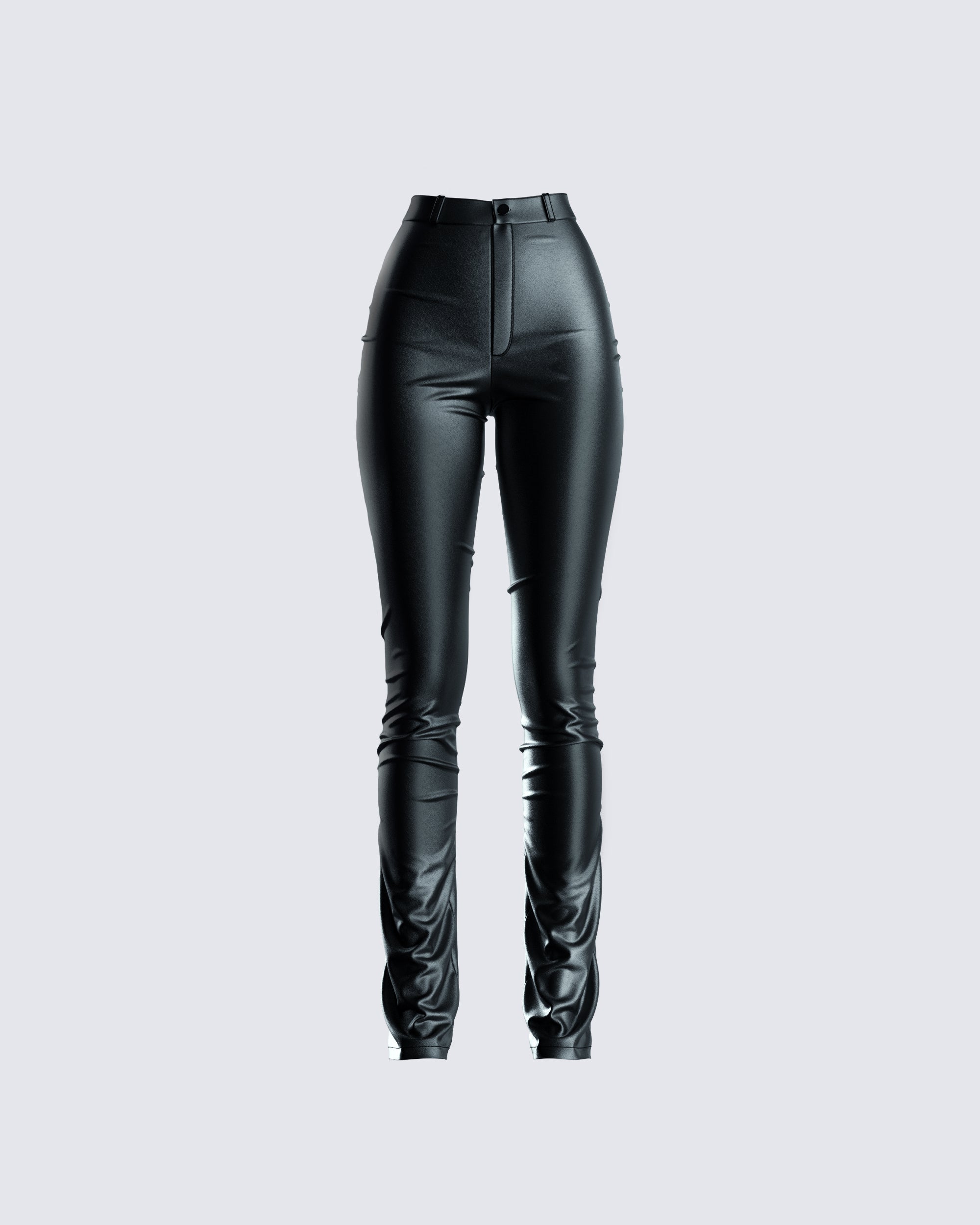 Black vegan leather pants fashion