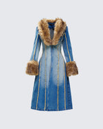 Zephyra Denim Maxi Coat product front