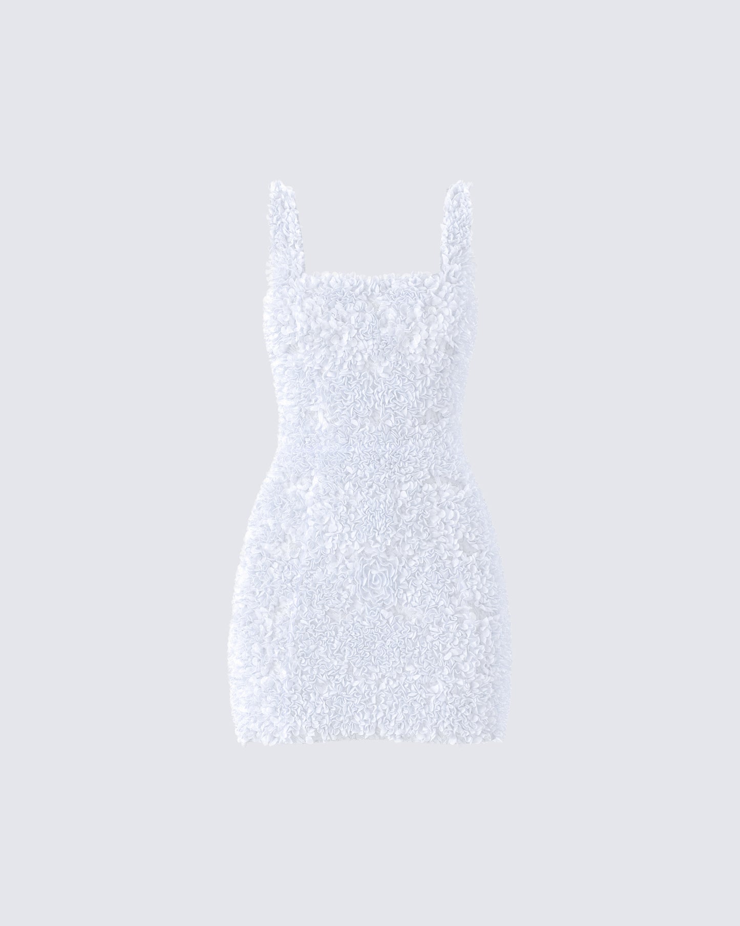 Dallas White Petal Mini Dress