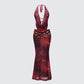 Neeve Brown Mesh Bead Trim Maxi Dress product front