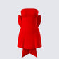 McKay Red Strapless Bow Mini Dress