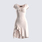 Tai Beige Jersey Ruffle Dress