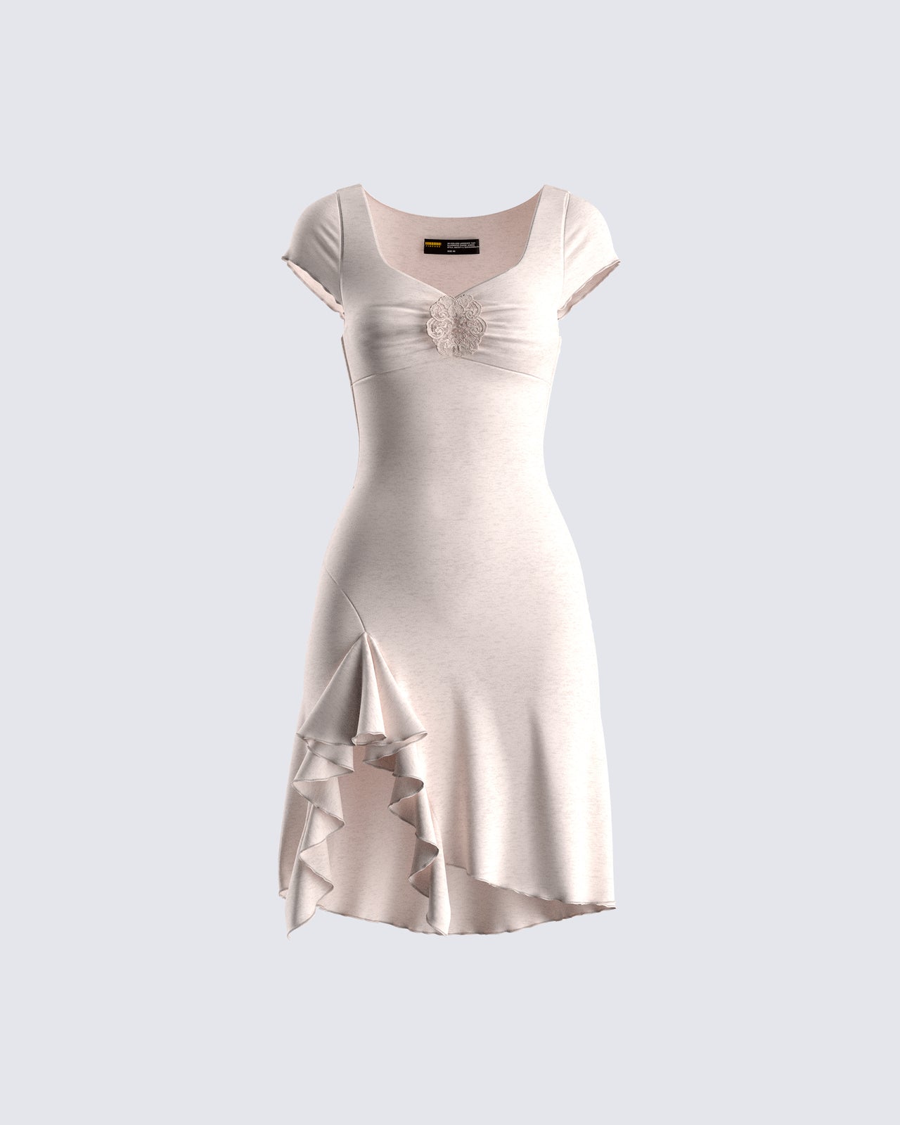Ruffle Hem Dress in Beige