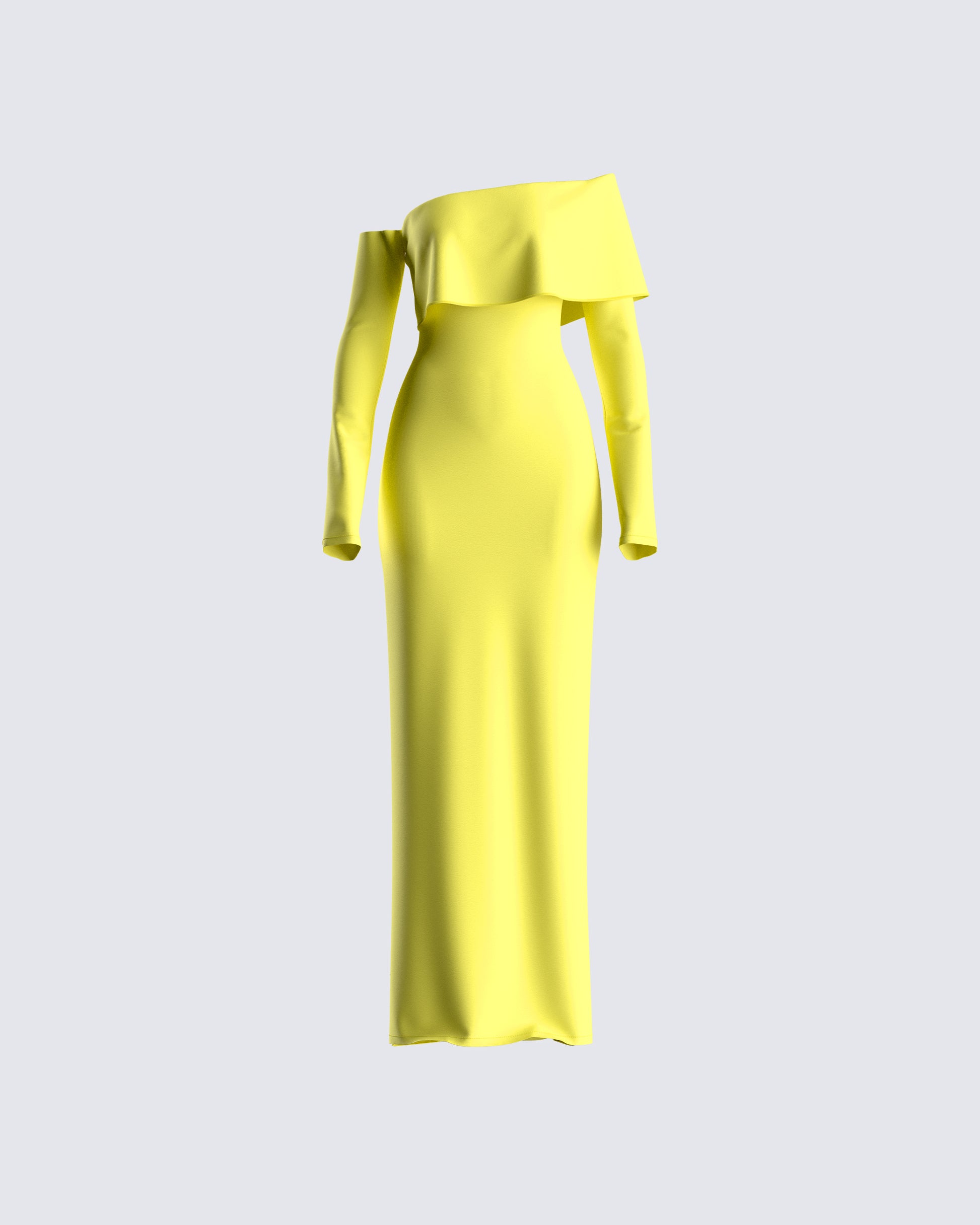 Yellow Off Shoulder Maxi Dress - Bodycon Formal FINESSE Yellow Off Shoulder Maxi Dress - Bodycon Formal FINESSE