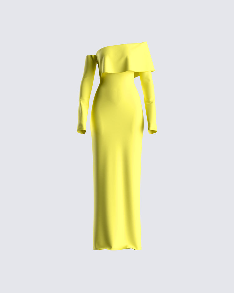 Emme Yellow Ponte Maxi Dress