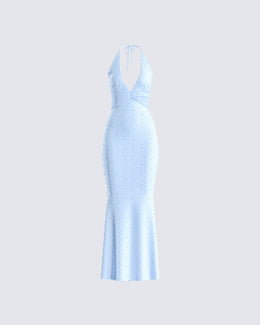 Dana Baby Blue Beaded Maxi Dress – FINESSE