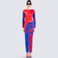 Kavya Multi Print Mesh Maxi Dress