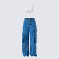 Agnetha Denim Cargo Set