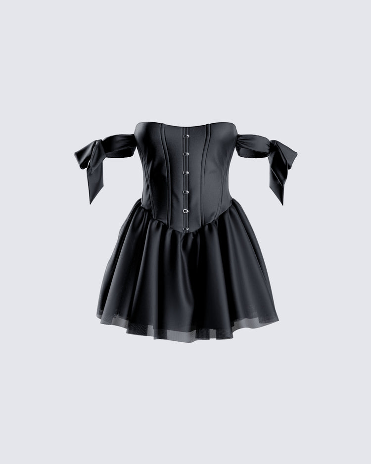 Clem Black Corset Mini Dress