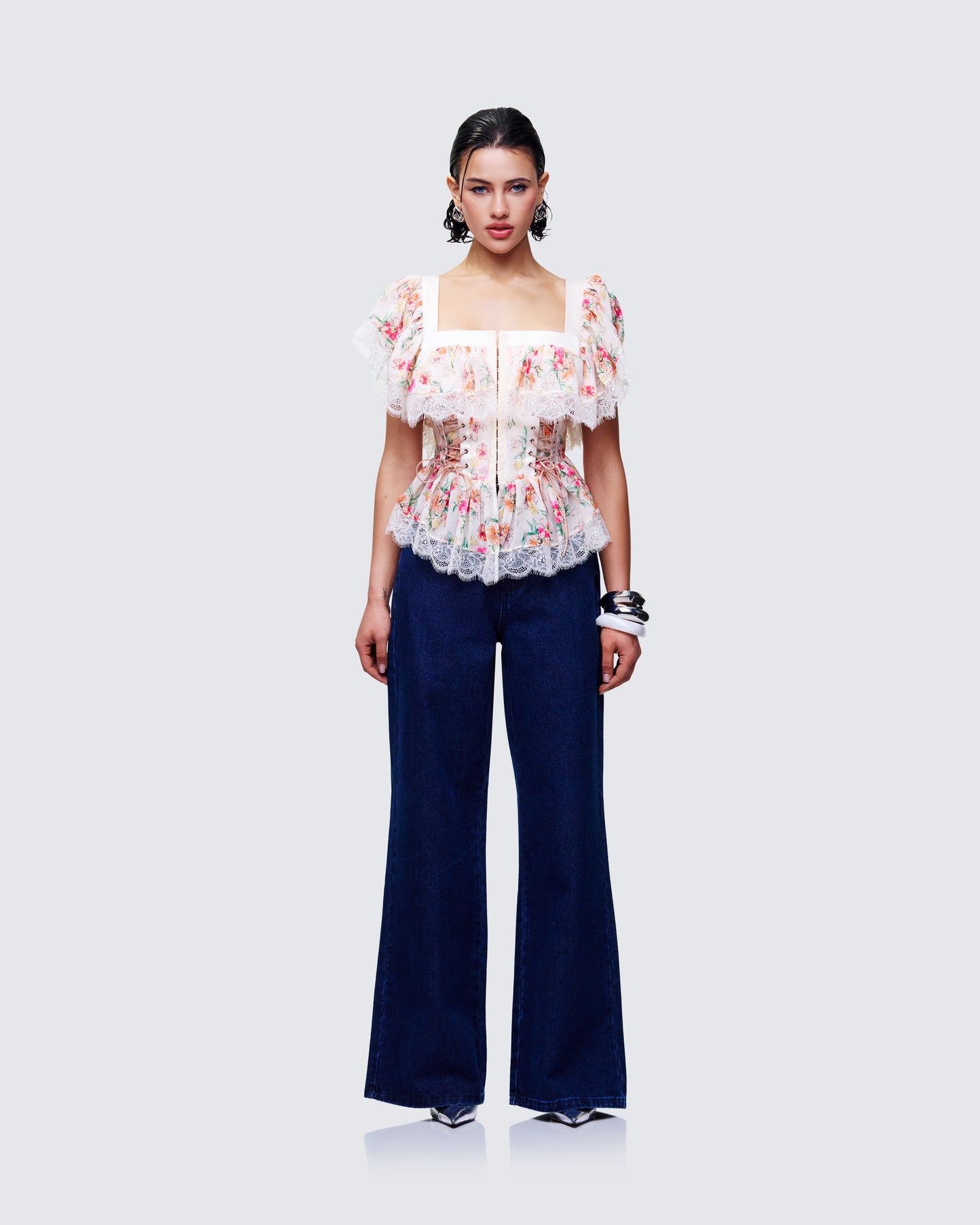 Women's cotton matching set styled on model – FINESSE