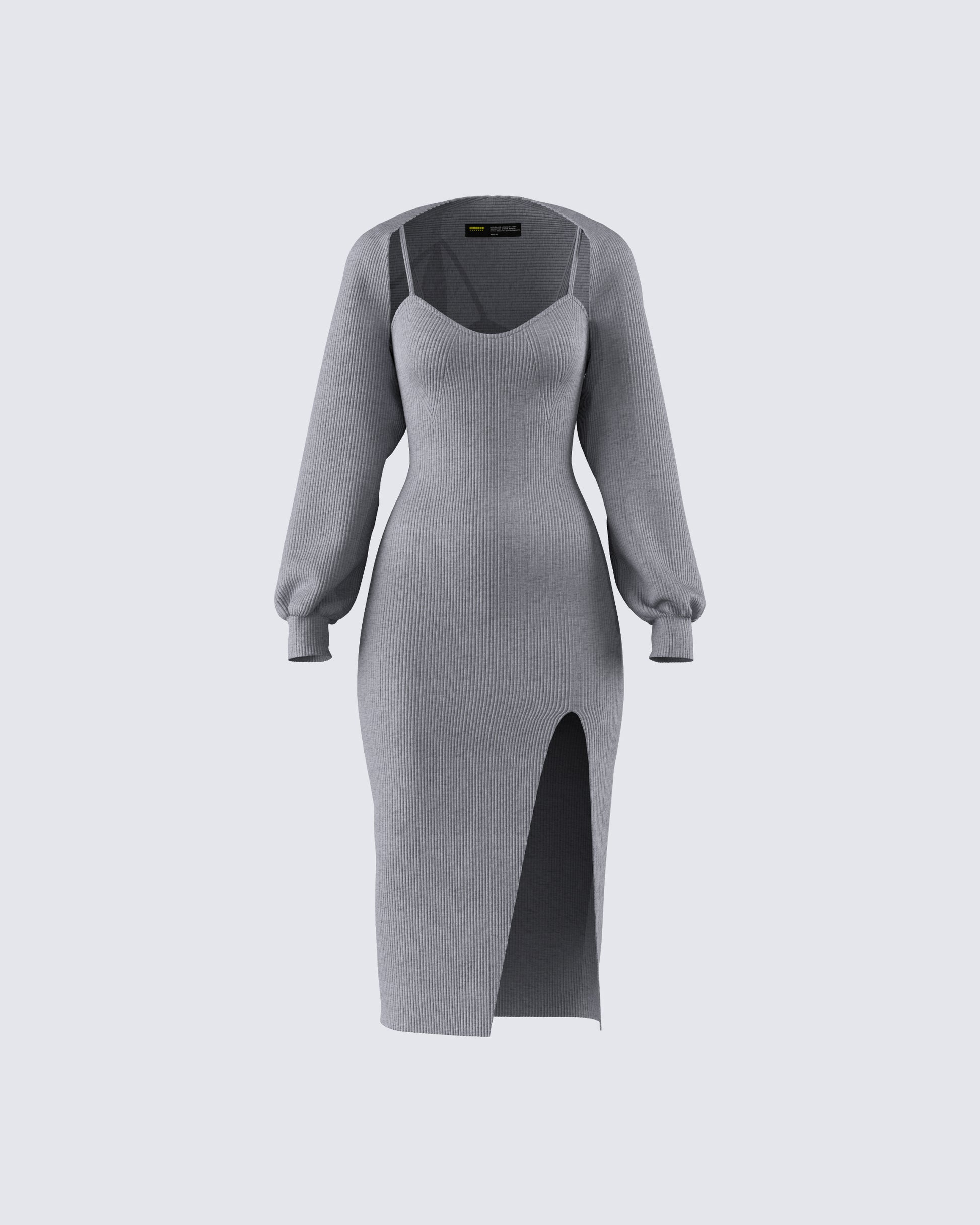 midi grey sweater dress Salomez Wrap Midi Dress in Medium Heather Grey