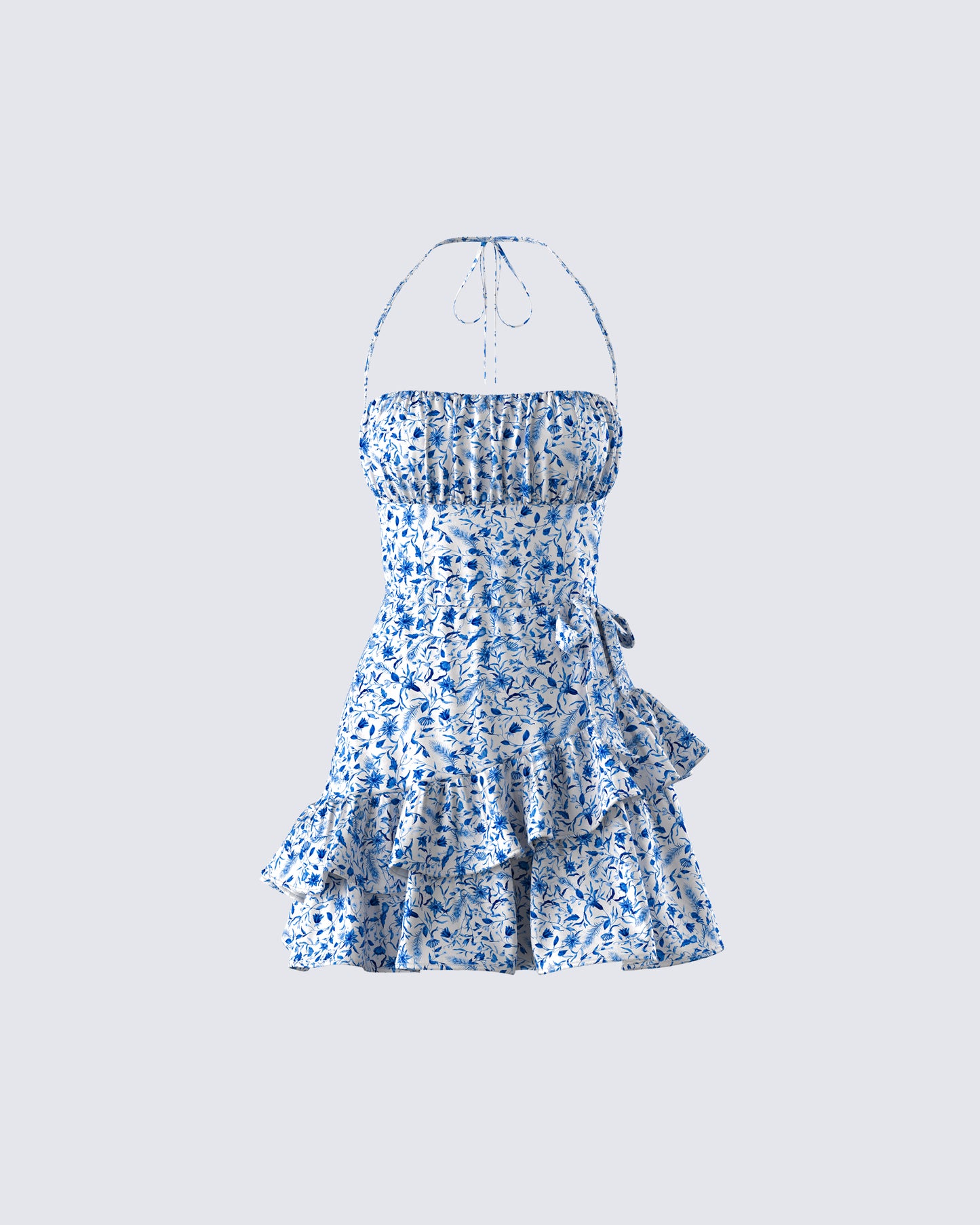 Aubriella Blue Print Mini Dress