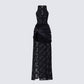 Lavinia Black Lace Cut Out Maxi Dress